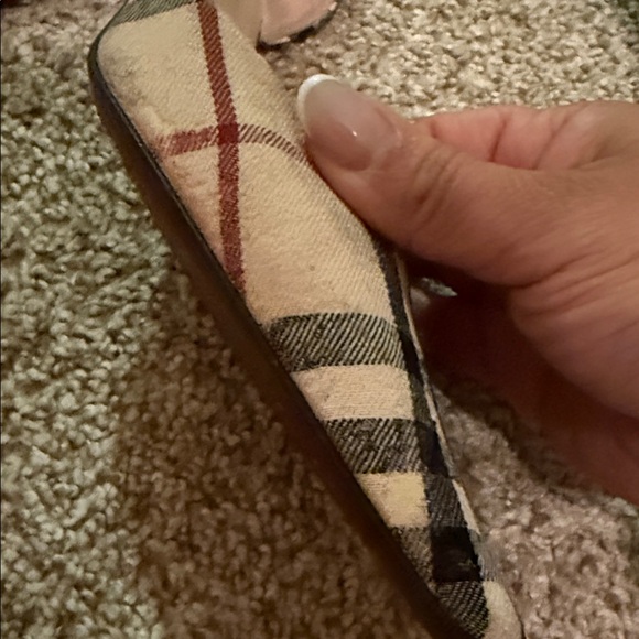 Burberry Beige and Black Plaid kitten Heels - Picture 5 of 13